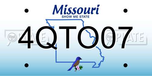 4QTO07 Missouri License Plate