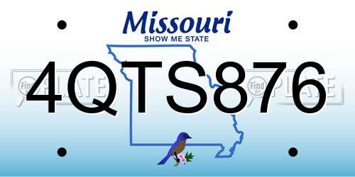 4QTS876 Missouri License Plate