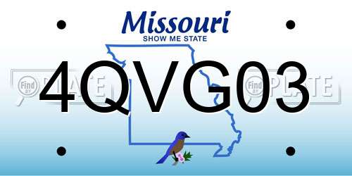 4QVG03 Missouri License Plate