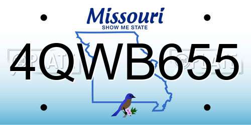4QWB655 Missouri License Plate