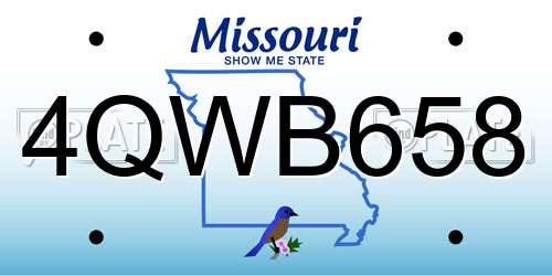 4QWB658 Missouri License Plate