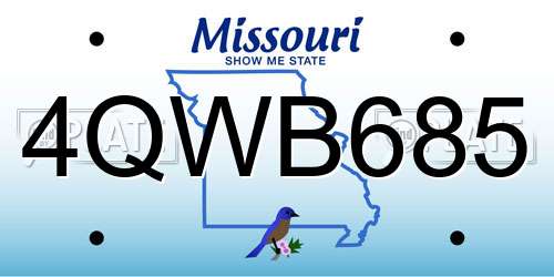 4QWB685 Missouri License Plate