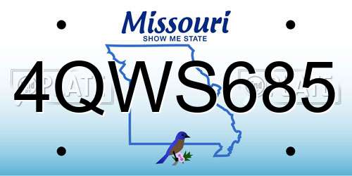 4QWS685 Missouri License Plate