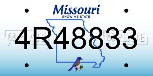 4R48833 Missouri License Plate