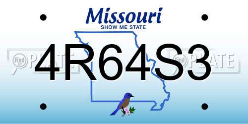 4R64S3 Missouri License Plate