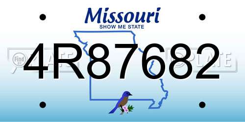 4R87682 Missouri License Plate