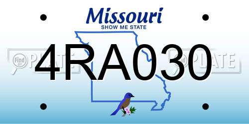 4RA030 Missouri License Plate