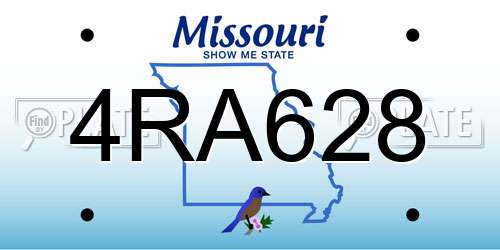 4RA628 Missouri License Plate