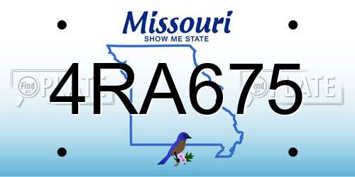 4RA675 Missouri License Plate