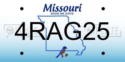 4RAG25 Missouri License Plate