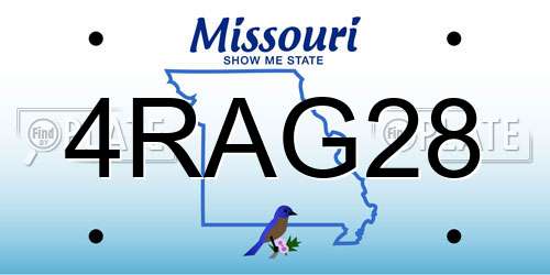 4RAG28 Missouri License Plate