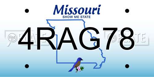 4RAG78 Missouri License Plate