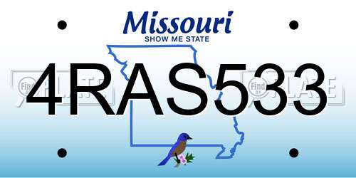 4RAS533 Missouri License Plate