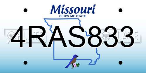 4RAS833 Missouri License Plate