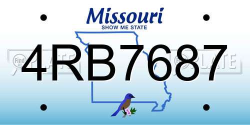 4RB7687 Missouri License Plate