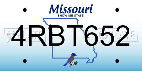4RBT652 Missouri License Plate