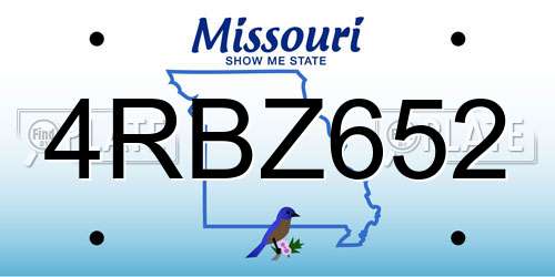 4RBZ652 Missouri License Plate
