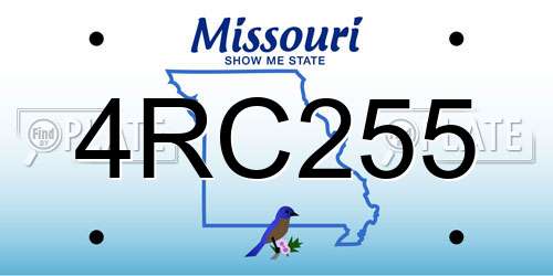 4RC255 Missouri License Plate