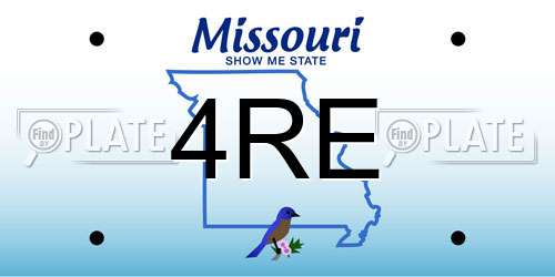 4RE Missouri License Plate