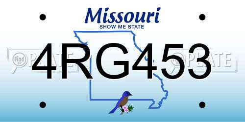 4RG453 Missouri License Plate