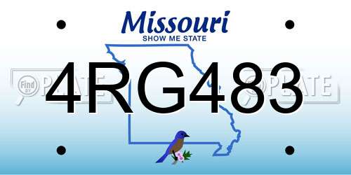 4RG483 Missouri License Plate