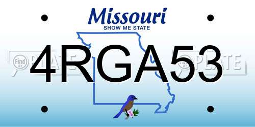 4RGA53 Missouri License Plate