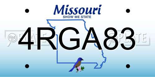 4RGA83 Missouri License Plate