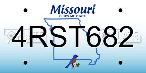 4RST682 Missouri License Plate