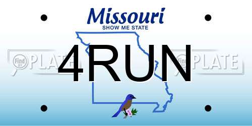 4RUN Missouri License Plate