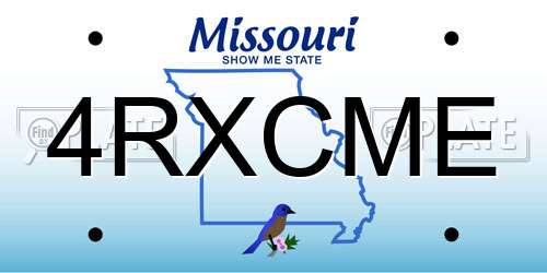 4RXCME Missouri License Plate