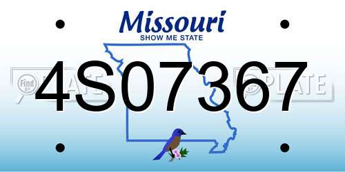 4S07367 Missouri License Plate