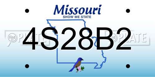 4S28B2 Missouri License Plate