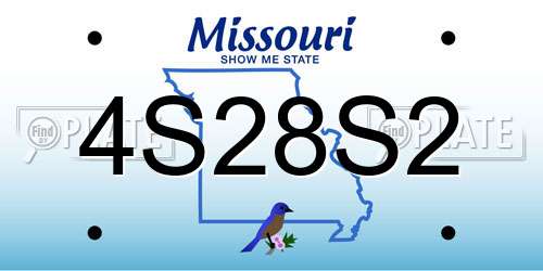 4S28S2 Missouri License Plate