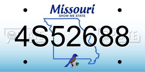 4S52688 Missouri License Plate