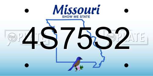 4S75S2 Missouri License Plate