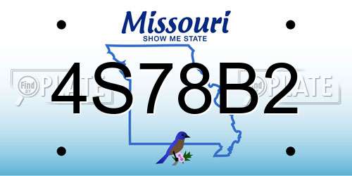 4S78B2 Missouri License Plate