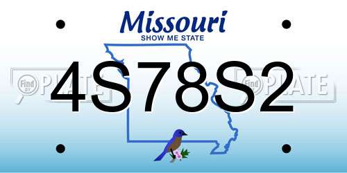 4S78S2 Missouri License Plate