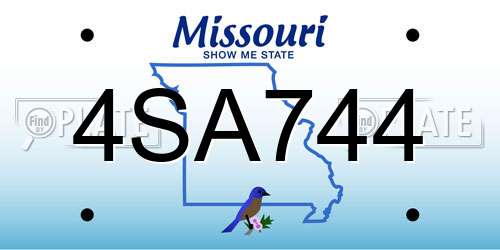 4SA744 Missouri License Plate