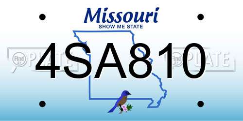 4SA810 Missouri License Plate