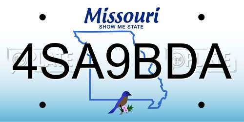 4SA9BDA Missouri License Plate