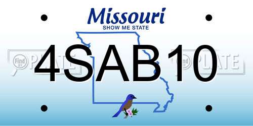 4SAB10 Missouri License Plate
