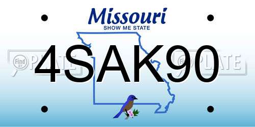 4SAK90 Missouri License Plate