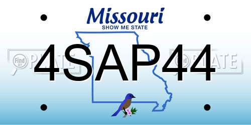 4SAP44 Missouri License Plate