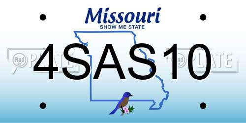 4SAS10 Missouri License Plate