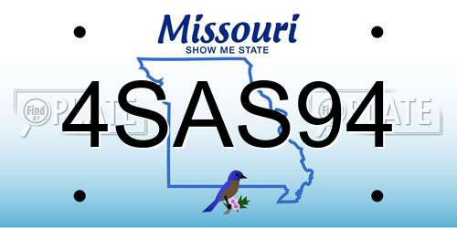 4SAS94 Missouri License Plate