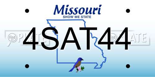 4SAT44 Missouri License Plate