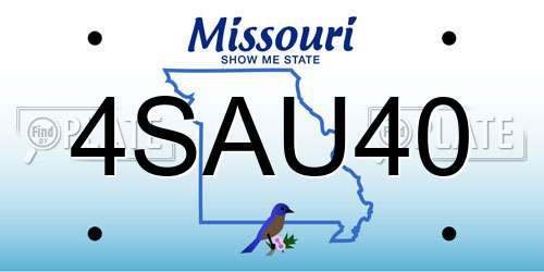 4SAU40 Missouri License Plate