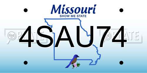 4SAU74 Missouri License Plate