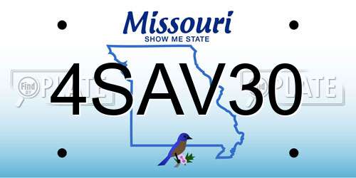 4SAV30 Missouri License Plate