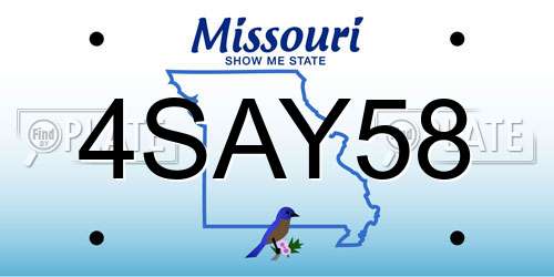 4SAY58 Missouri License Plate